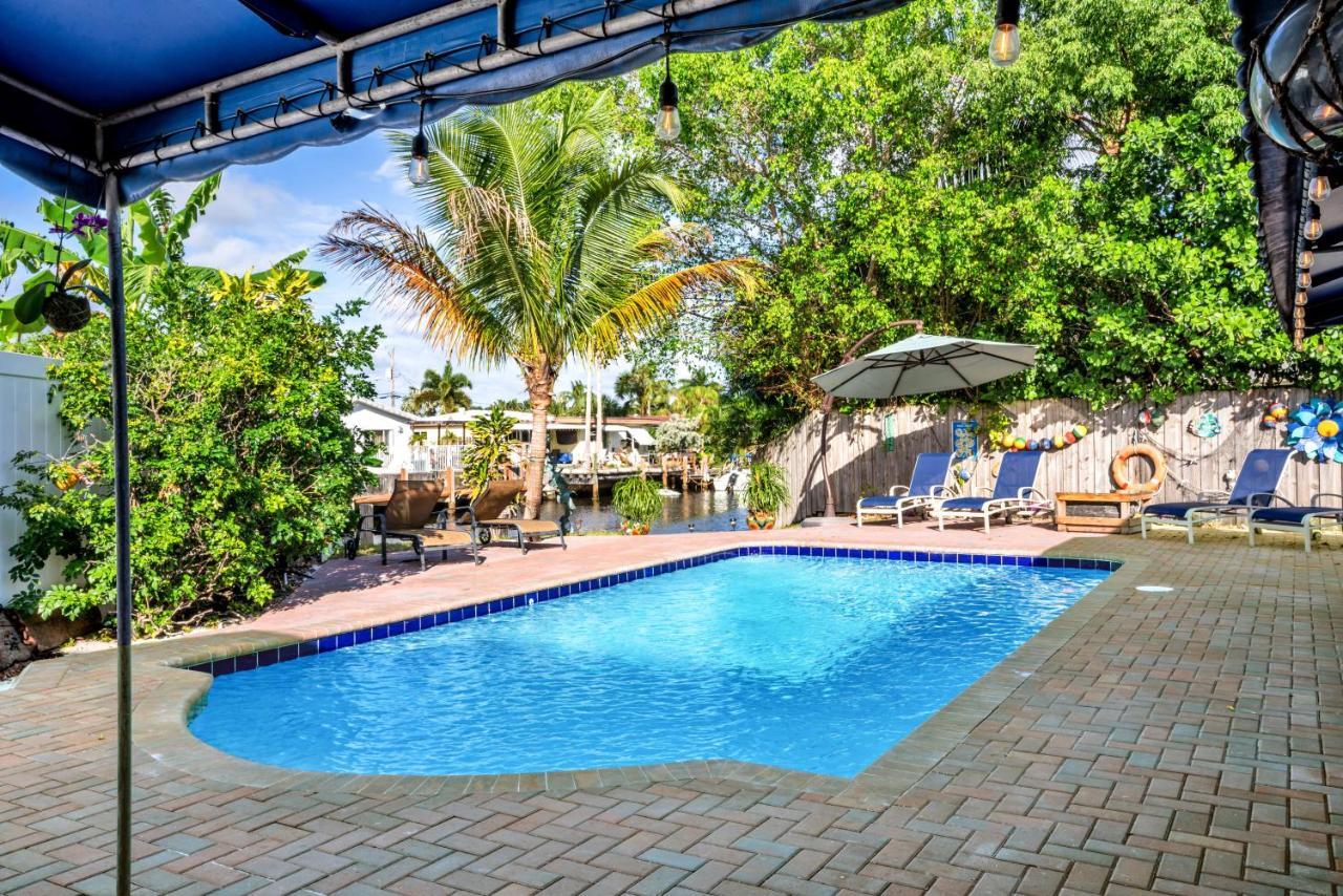 4 Bd Near Beach Spacious Solar Heated Pool Waterfront Home ポンパノビーチ エクステリア 写真
