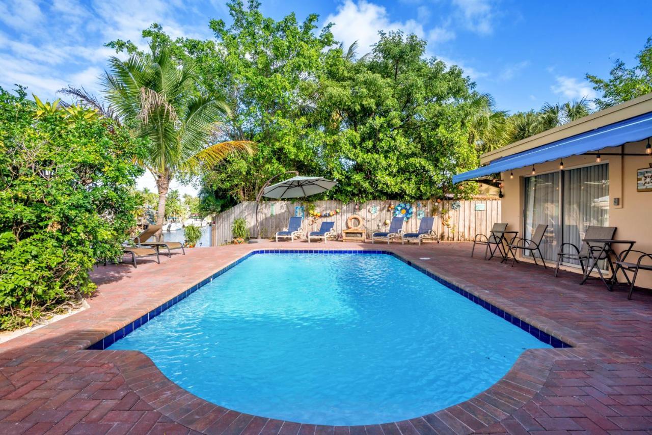 4 Bd Near Beach Spacious Solar Heated Pool Waterfront Home ポンパノビーチ エクステリア 写真