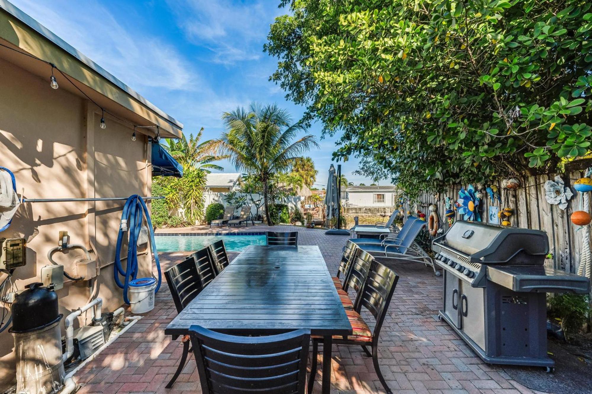 4 Bd Near Beach Spacious Solar Heated Pool Waterfront Home ポンパノビーチ エクステリア 写真